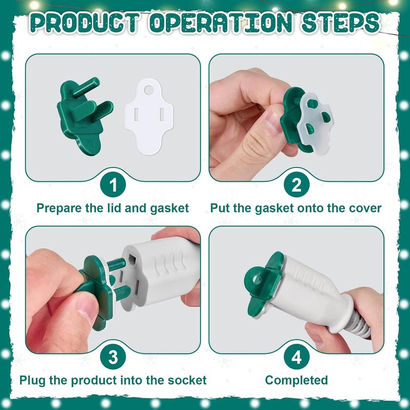 TTQ Set of 10 Weatherproof Gaskets and Plug Protector Covers,Outdoor/Indoor Extension Cord Outlet Gasket and Plugs Covers,Waterproof Outdoor Plug Protector for Electrical Outlets,Stop Gfcis from Tripping - Image 4